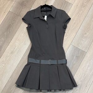 NWT Blogger/influencer Favourite Zara Black box Pleated Polo Dress